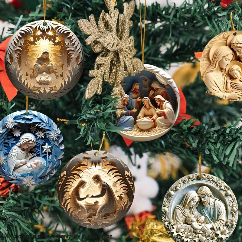 16pcs 2D Nativity Baptism Christening The Birth of Jesusl