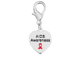 AIDS HIV Awareness Heart Hanging Charm