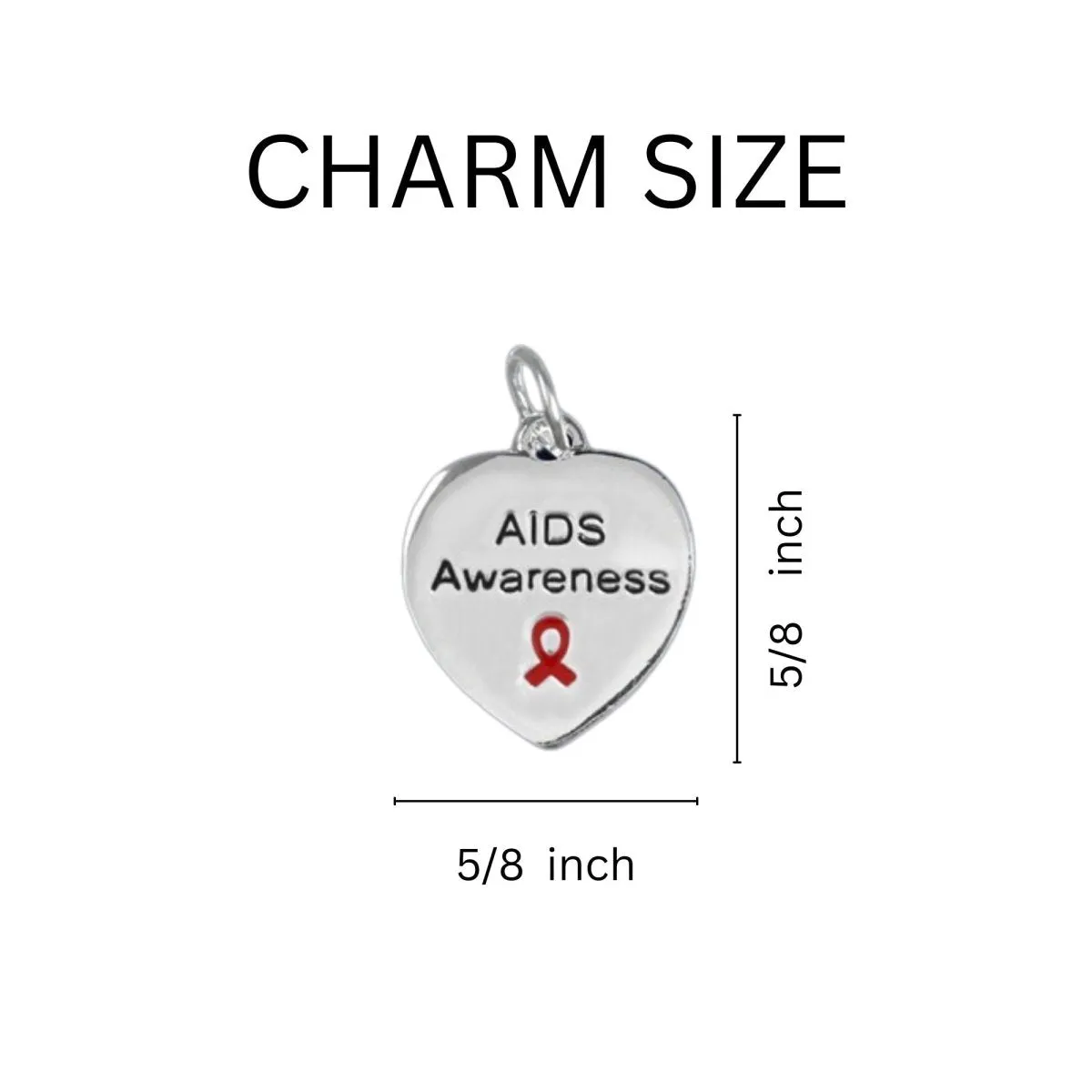 AIDS HIV Awareness Heart Hanging Charm