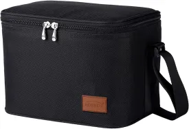 Aosbos Insulated Lunch Box for Men Women Leakproof Cooler Bag Reusable Lunch Tote Bag Adult Lunch Pail Thermal Lunch Boxes Bento Lunch Box Bag 7.5L Black