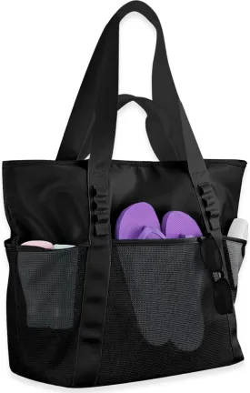 Beach Bags Pool Bags for Women, Waterproof Sandproof Beach Tote Bag with Zipper, Large Tote Bag for Gym Vacation Pool
