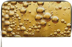 Beer Bubble Printed Long Wallet for Men Women PU Leather Slim Wallets Hand Purse Card Holder Clutch with Zipper