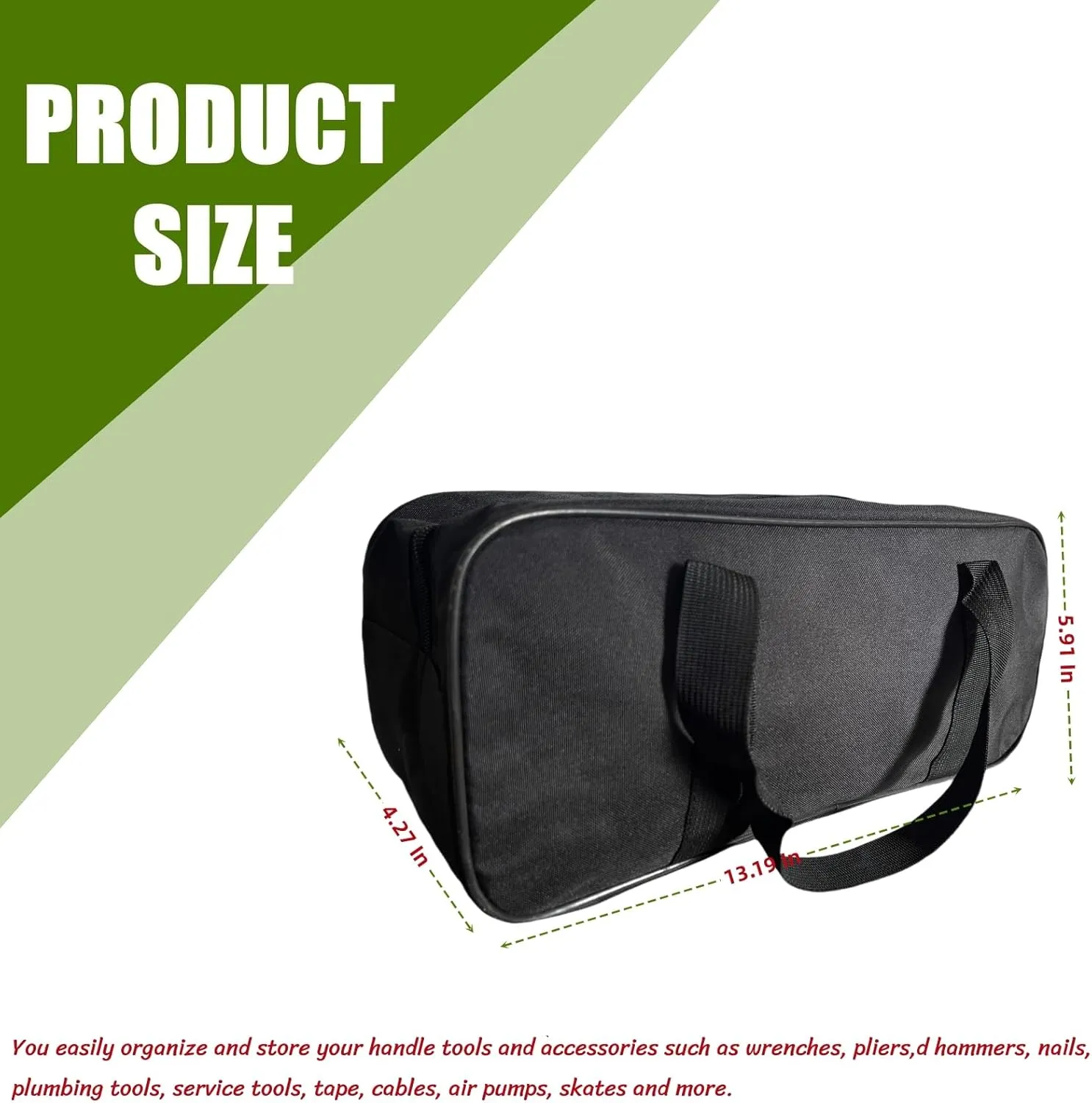 BLIRITEL 13 Inch Wide Mouth Tool Bag, Waterproof Oxford Electrician Tool Bag, Large Capacity Tools Organizer and Storage Handbag, Tool Pouch Tote Bag for Hand Power Tools Car Repair (13 Inch)