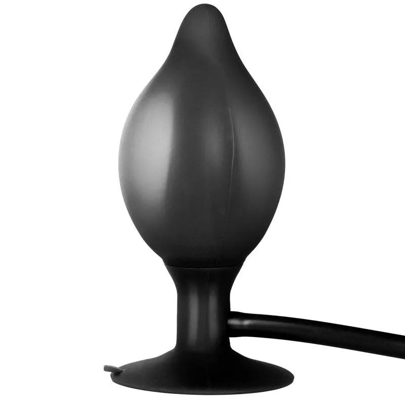 Booty Call Pumper Silicone Inflatable Anal Plug Small Black