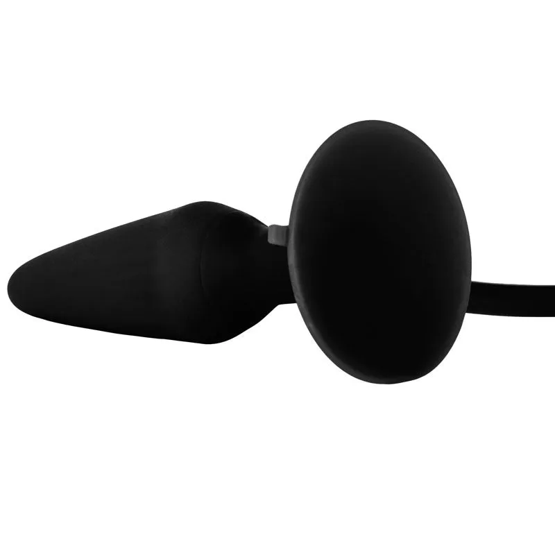 Booty Call Pumper Silicone Inflatable Anal Plug Small Black