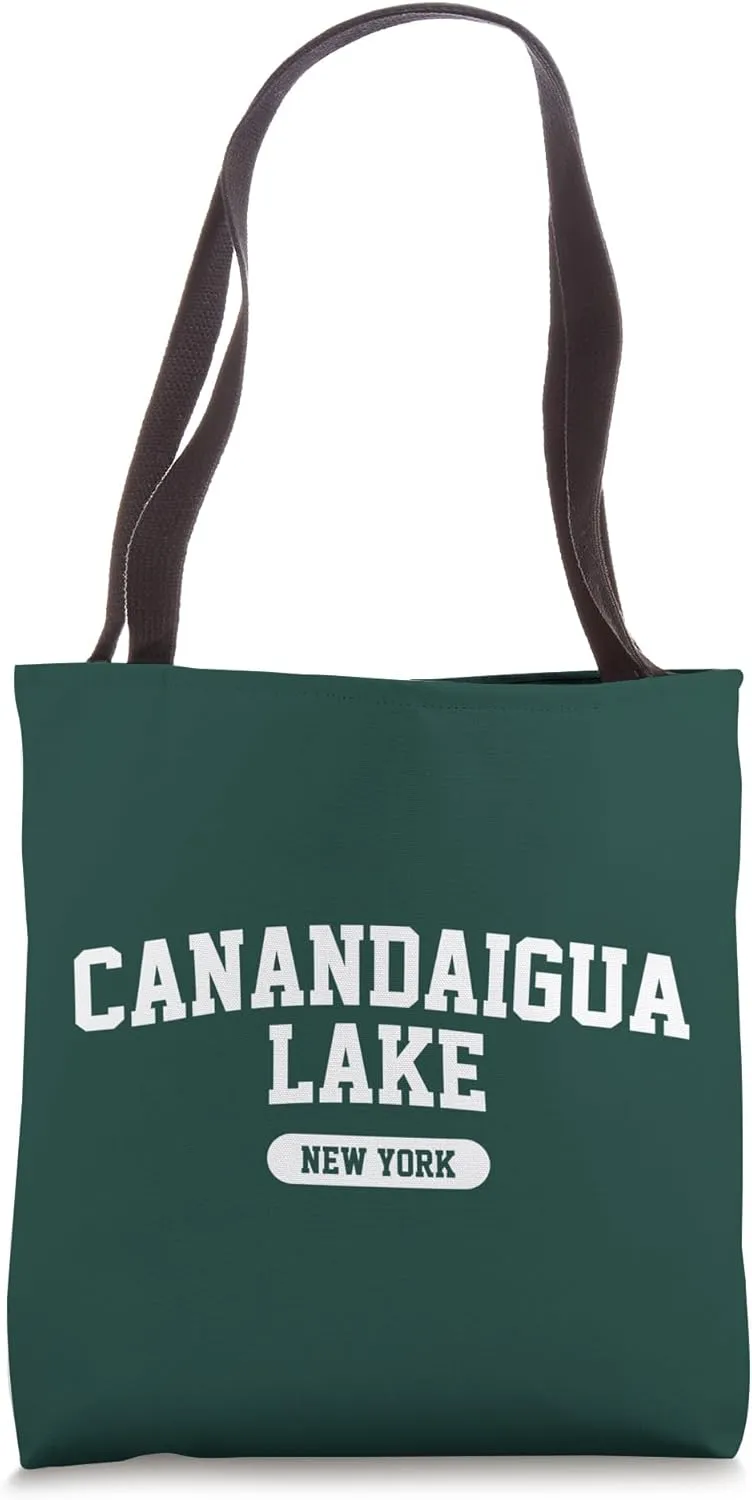 Canandaigua Lake New York Athletic Varsity NY Block Text Tote Bag