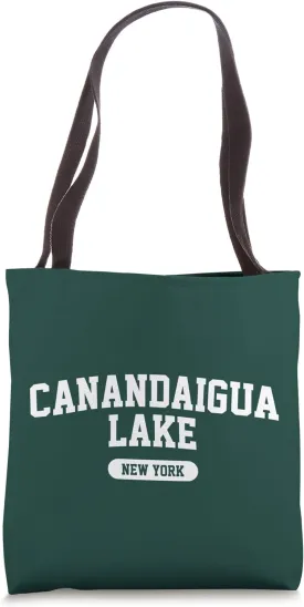 Canandaigua Lake New York Athletic Varsity NY Block Text Tote Bag