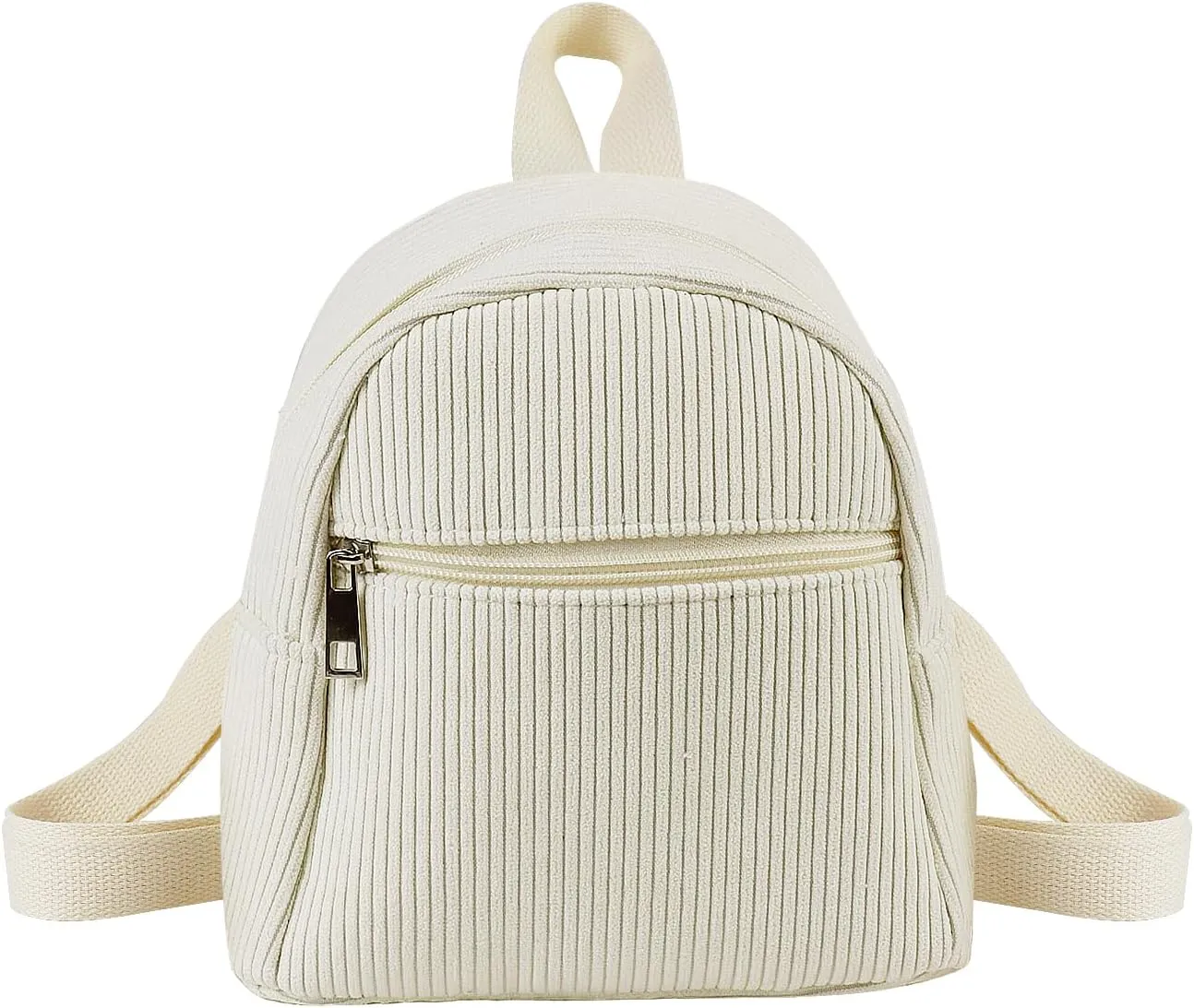 Corduroy Small Backpack, Stylish Mini Backpack Purse Small Backpacks for Women, Cute Backpack for Travel, Shopping (beige)