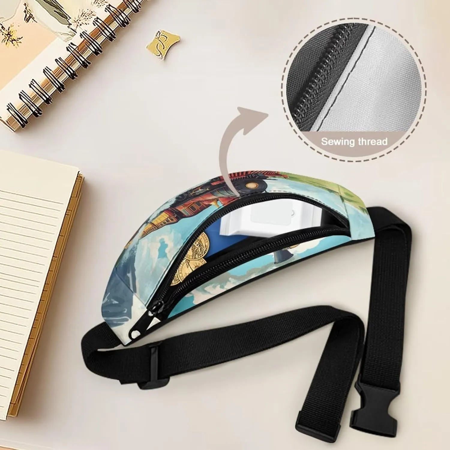 Cozeyat Cartoon Train Kids Fanny Pack Belt Bag Boys Crossbody Bag Hip Pack Boys Bum Bags Lightweight Chest Bags Small Travel Essential for Casual Running Traveling Hiking Gifts