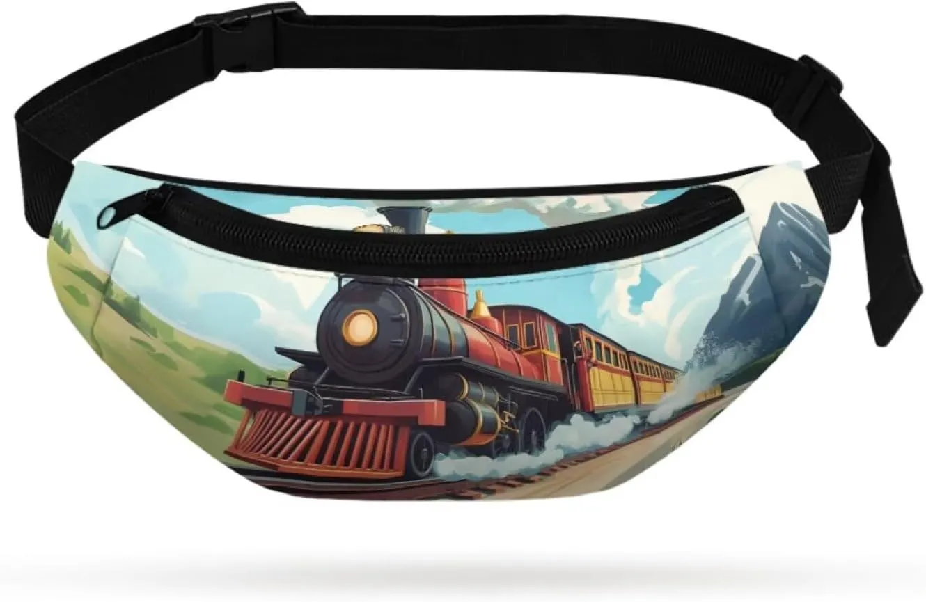 Cozeyat Cartoon Train Kids Fanny Pack Belt Bag Boys Crossbody Bag Hip Pack Boys Bum Bags Lightweight Chest Bags Small Travel Essential for Casual Running Traveling Hiking Gifts