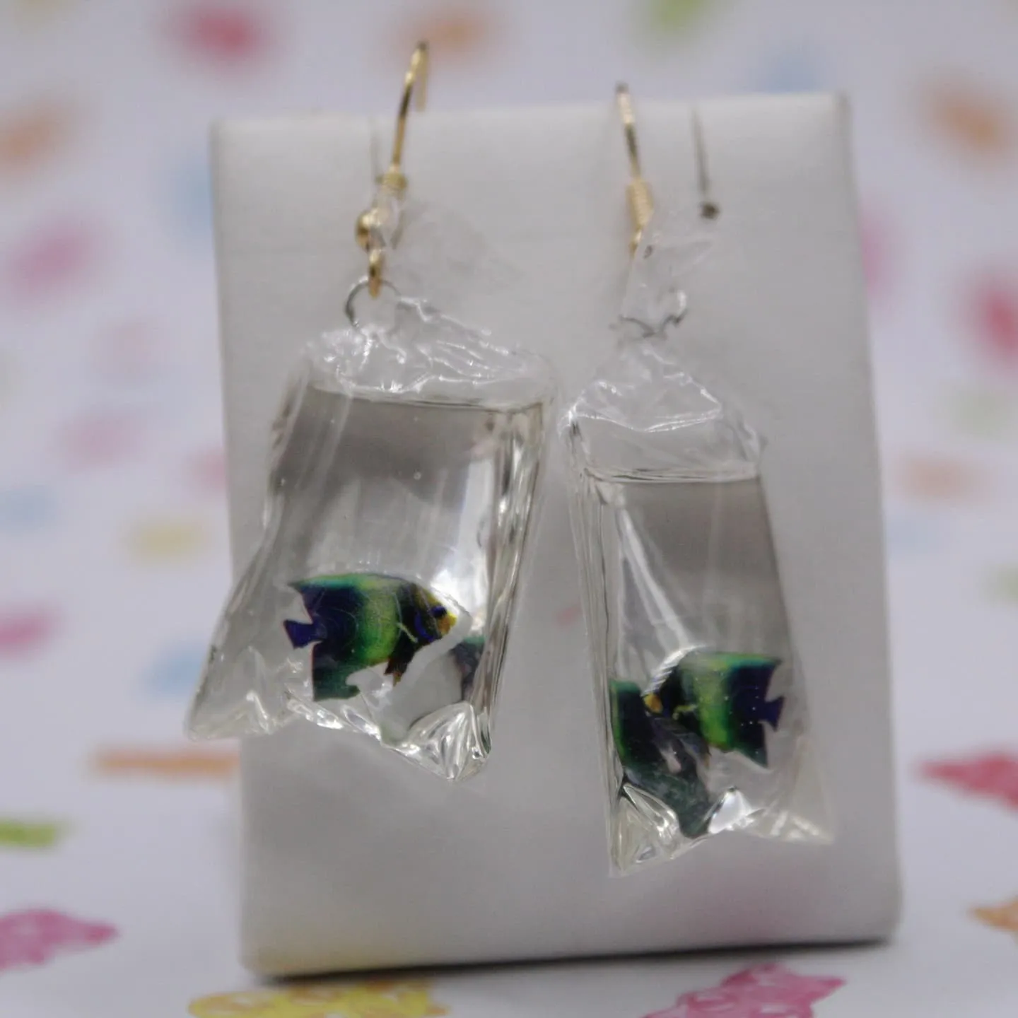 Fishy in a bag earrings