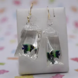 Fishy in a bag earrings