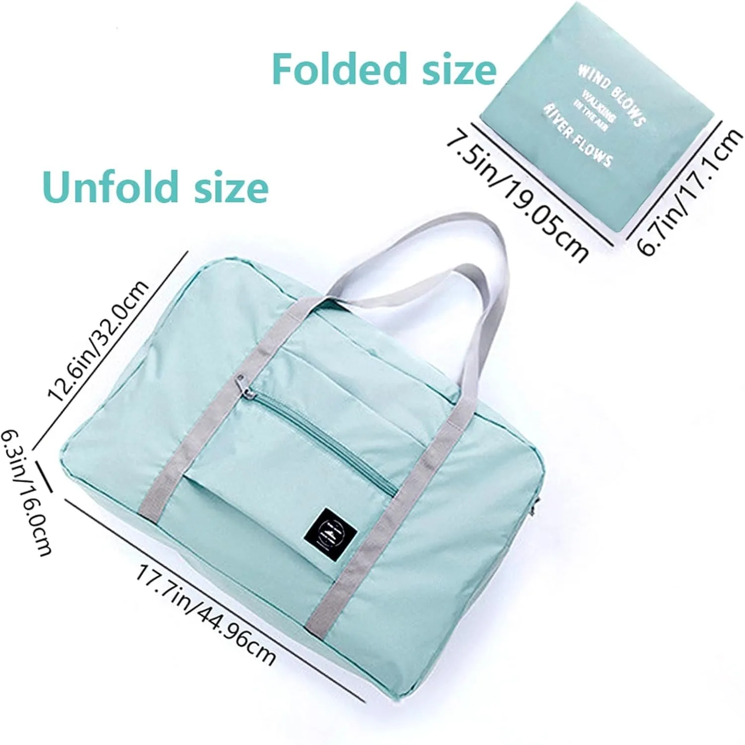 Foldable Travel Duffel Bag Tote Carry on Luggage Bag Spirit Airlines Personal item Sports Gym Bag Water Resistant Weekender Overnight Bags for Women and Men (Green)