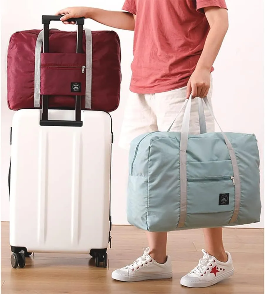 Foldable Travel Duffel Bag Tote Carry on Luggage Bag Spirit Airlines Personal item Sports Gym Bag Water Resistant Weekender Overnight Bags for Women and Men (Green)