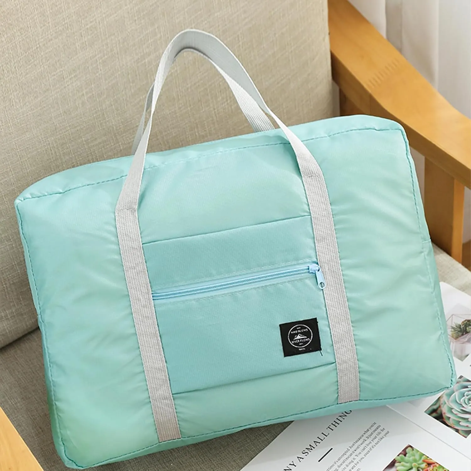 Foldable Travel Duffel Bag Tote Carry on Luggage Bag Spirit Airlines Personal item Sports Gym Bag Water Resistant Weekender Overnight Bags for Women and Men (Green)
