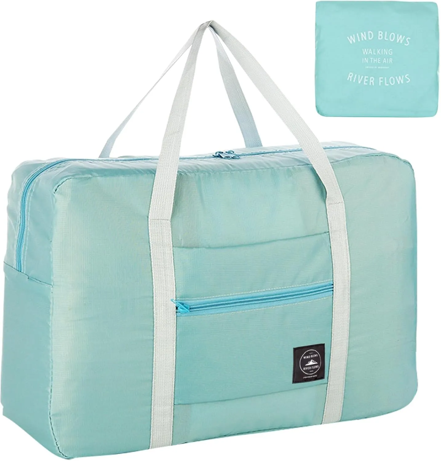 Foldable Travel Duffel Bag Tote Carry on Luggage Bag Spirit Airlines Personal item Sports Gym Bag Water Resistant Weekender Overnight Bags for Women and Men (Green)