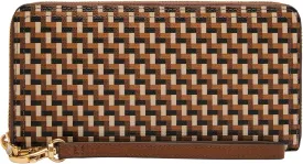 Fossil Women's Logan RFID-Blocking Zip Around Clutch Wallet with Wristlet Strap