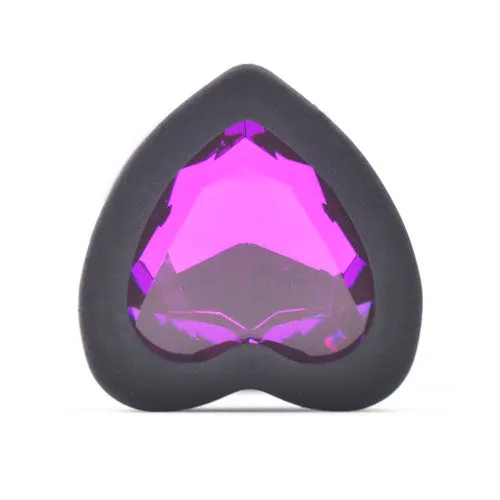 Heart-Shaped Diamond Base Butt Plug Black Small