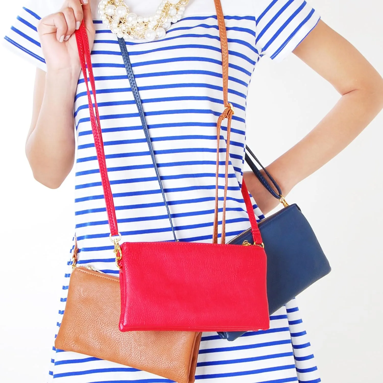 Humble Chic NY Vegan Leather Wristlet Purse for Women - Small Clutch Purse with Shoulder and Wrist Straps