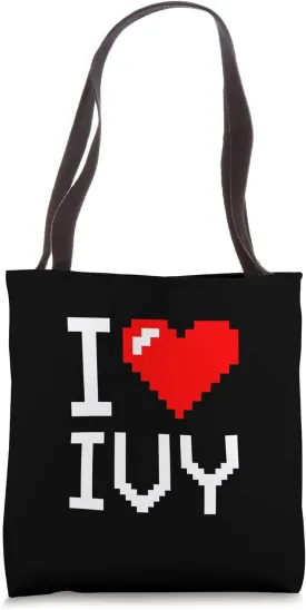 I Heart Ivy, I Love Ivy Custom Name Tote Bag