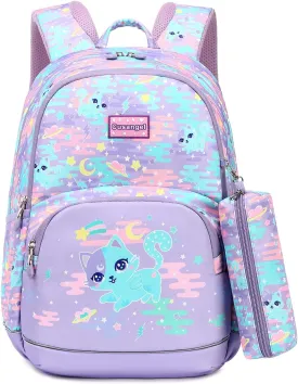 Kids Backpack for Girls Preschool Elementary Kindergarten School Bag 15.6 Multifunctional Cute Large Capacity