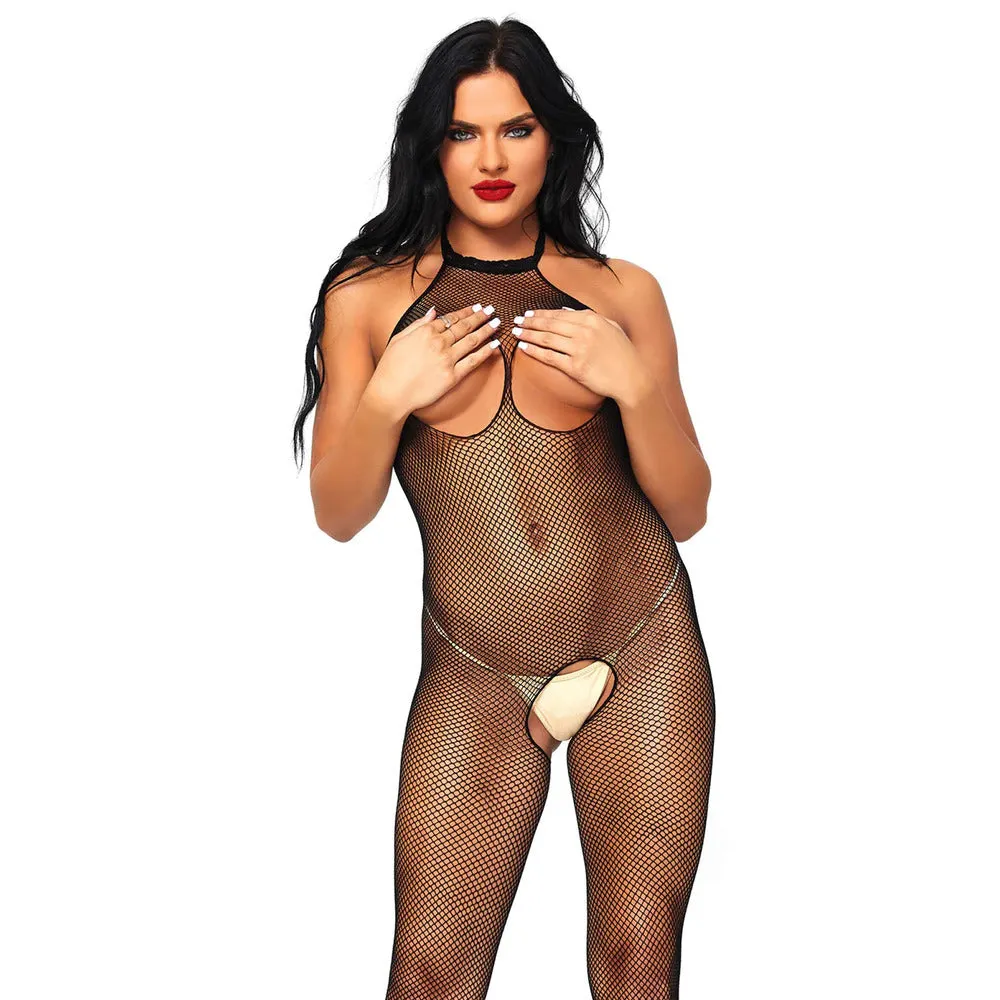 Leg Avenue Open Crotch And Bust Fishnet Bodystocking Size 6 To 12