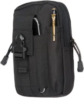 Men's Waist Bag Outdoor Hunting Purse Case for Mobile Phones Zippered Storage for Keys and Casual Black Design Hands Convenience