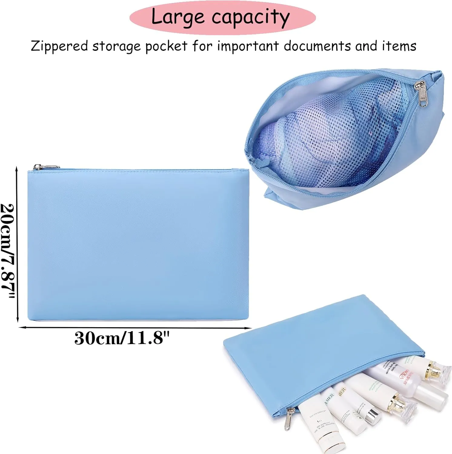 Mesh Backpack for Girls Semi-Transparent Mesh School Backpack for Teen Girls Lightweight Mesh Bookbags with Large Makeup Bag/Pencil Bag