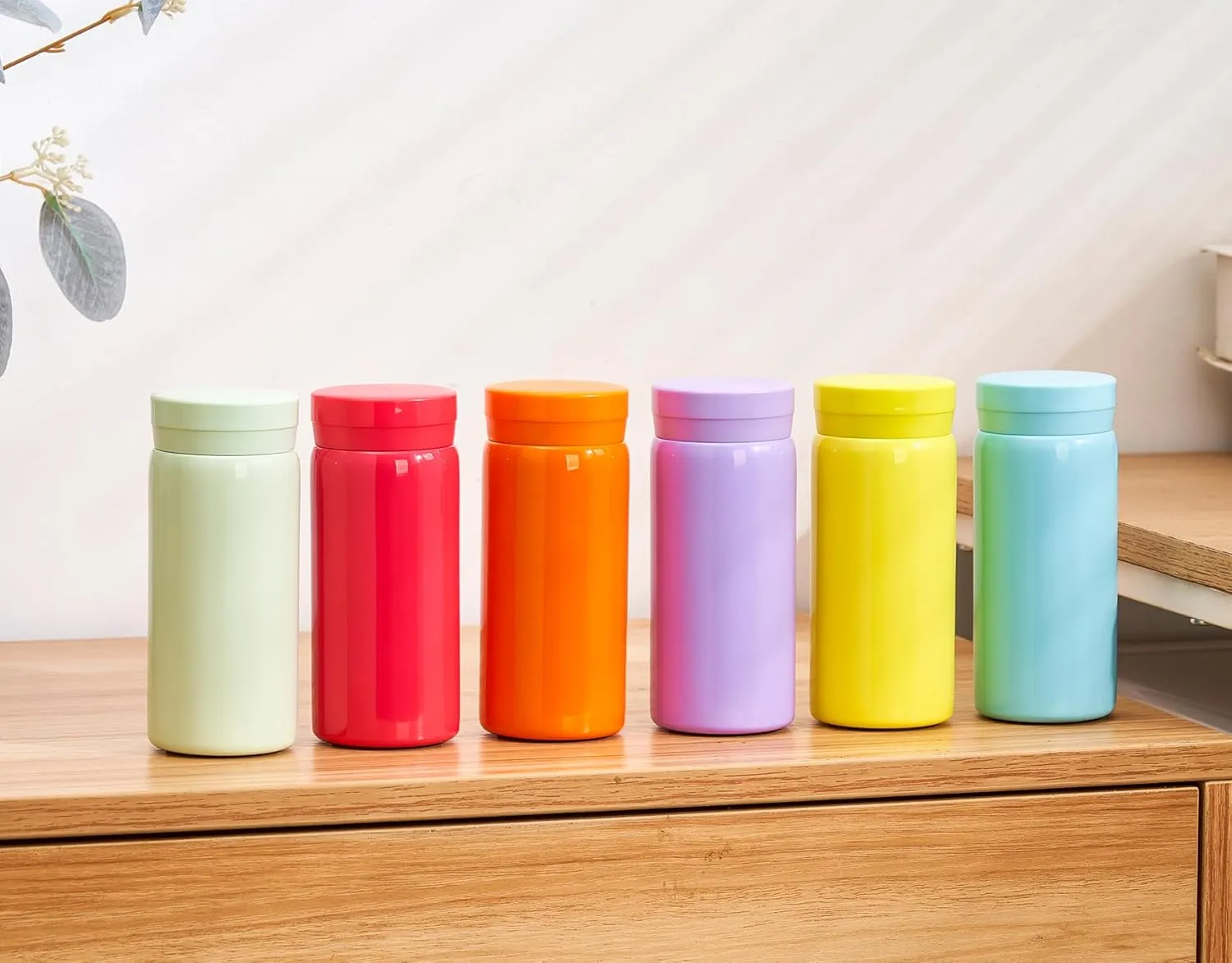 Mini Thermos Cute Water Bottle - 7 oz Tiny Insulated Vacuum 18/10 Stainless Steel Small Flask - Leak Proof & Spill Proof & Keeps Cold and Hot for Drink, Coffee, Tea - Light Green