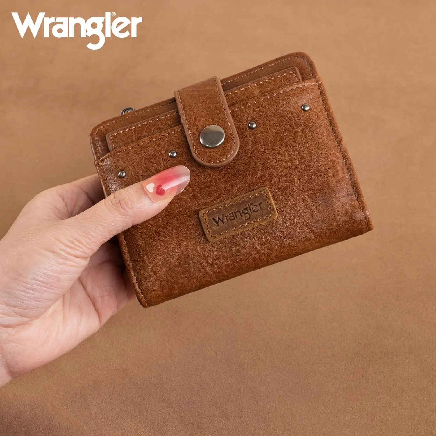 Montana West X Wrangler Womens Wallet Small Women's Wallets Bifold Womens Small Wallet RFID Wallett Women Brown Wallets for Women Ladies Female with Removable ID Window