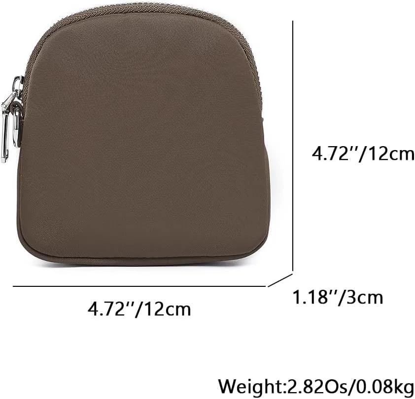 Organizer Bag Makeup Bag for Purse Travel Toiletry Pouch Zipper Pouch for Purse Small Makeup Pouch with Pockets Wristband design (black-nylon)