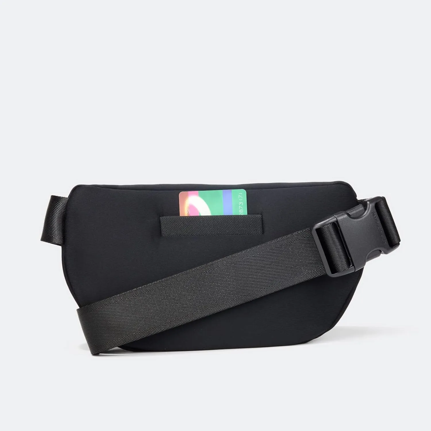 Pander Neoprene Fanny Pack 3 Pockets Waist Bag for Men & Women Fashion Water Resistant Hip Bum Bag with Adjustable Belt for Running Travel Hiking Workout Sports (Black, One Size)