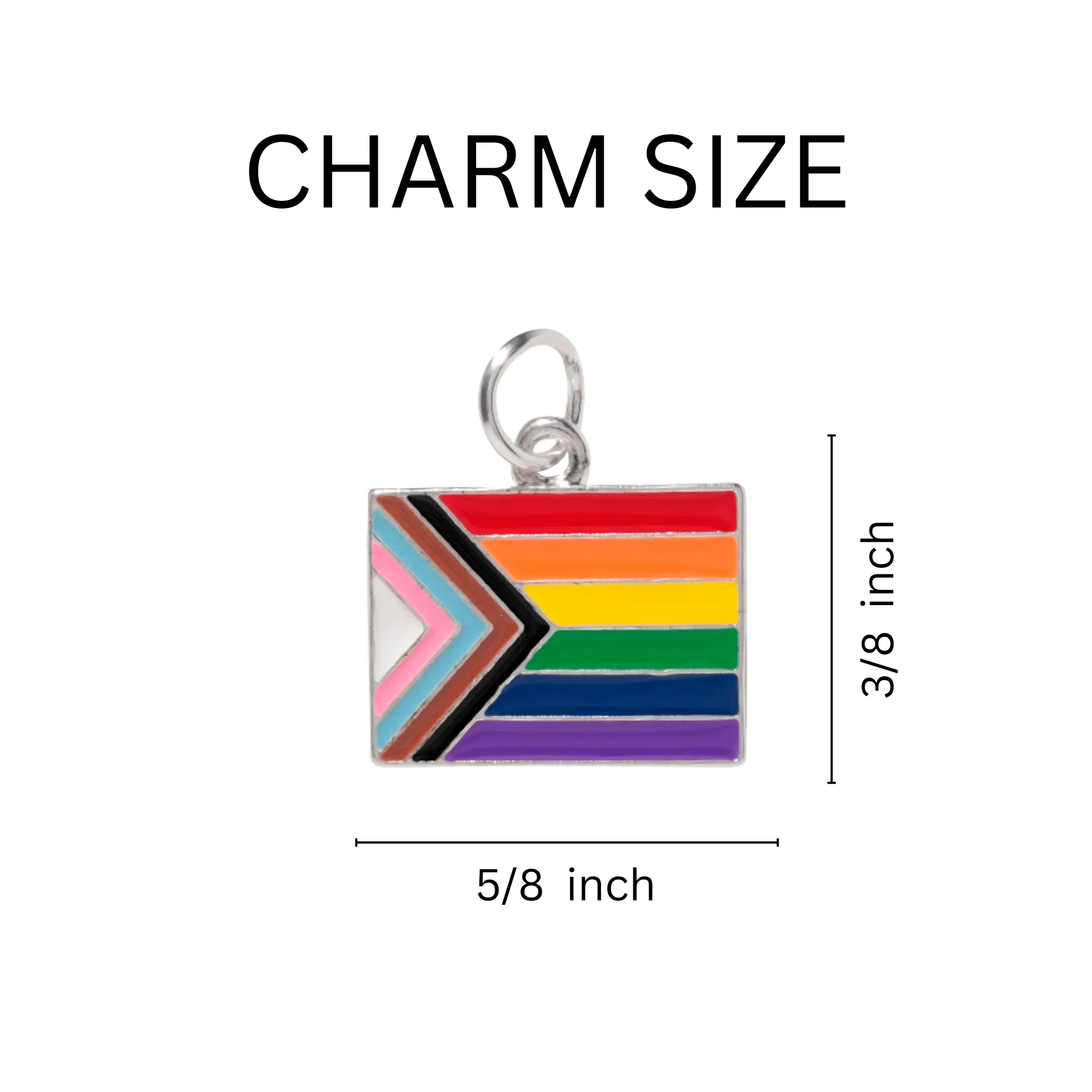 "Progress Pride" Flag by Daniel Quasar Split Ring Key Chains
