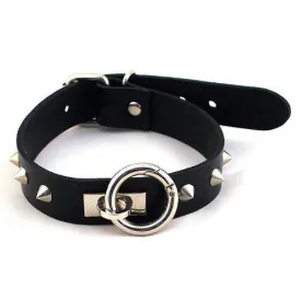 Rouge Garments O-Ring Thin Studded Collar Black