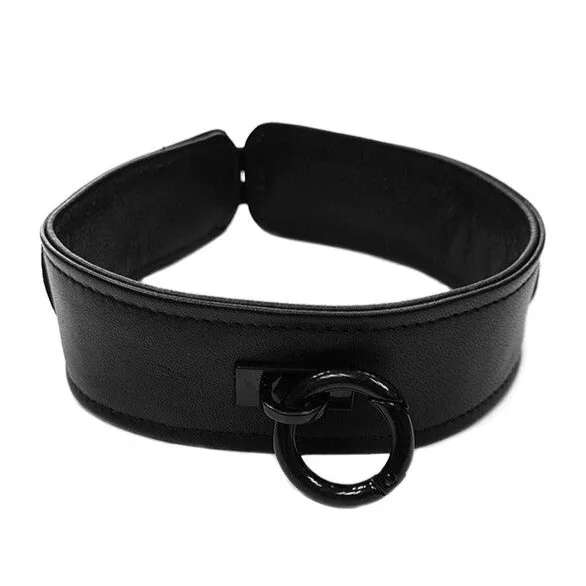 Rouge Garments Plain Leather Collar Black