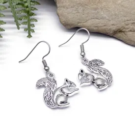 Squirrel Charm Tibetan Silver Plated Earrings