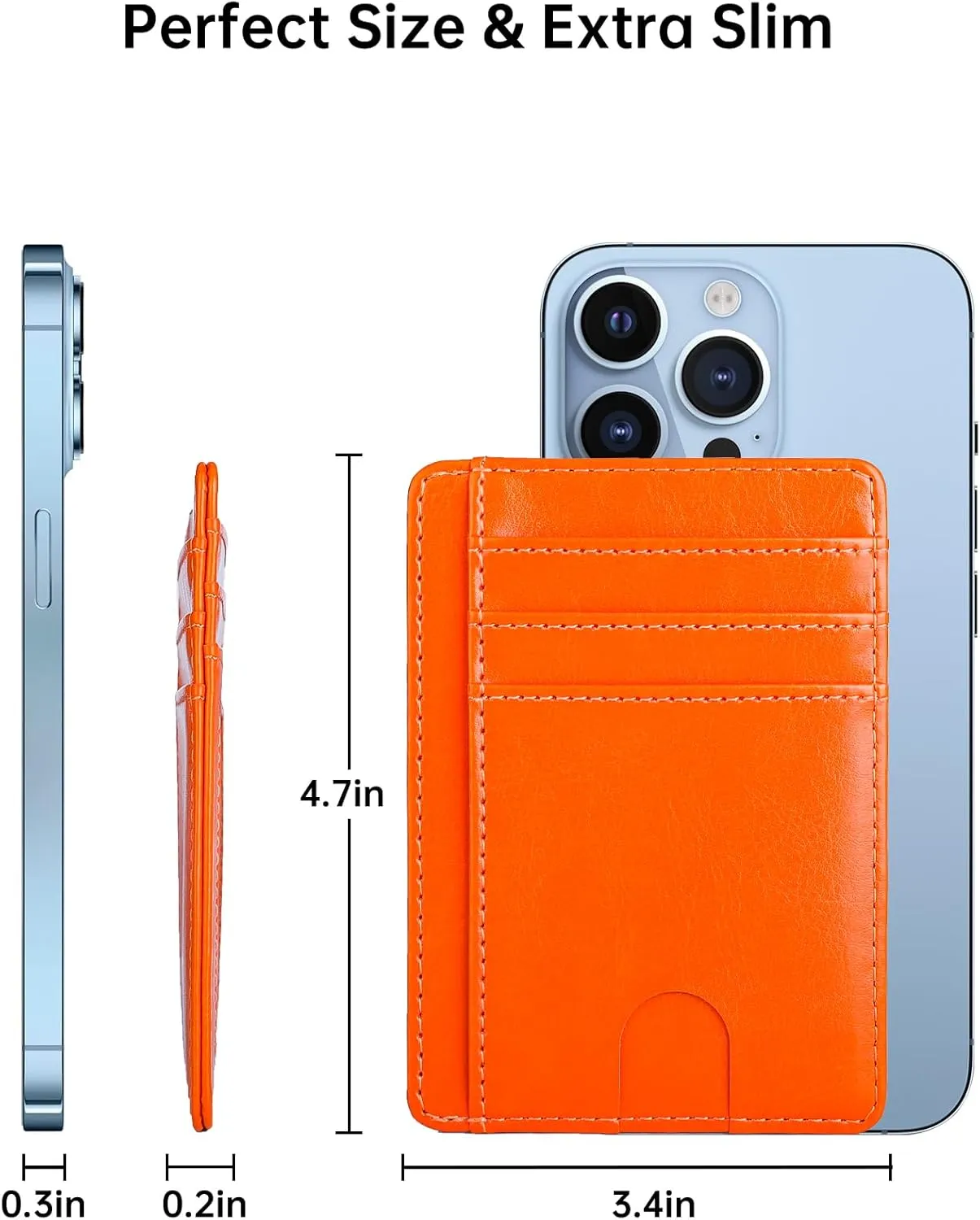Teskyer Slim Wallet for Men, Minimalist Front Pocket RFID Blocking Leather Wallet Credit Card Holder for Men & Women
