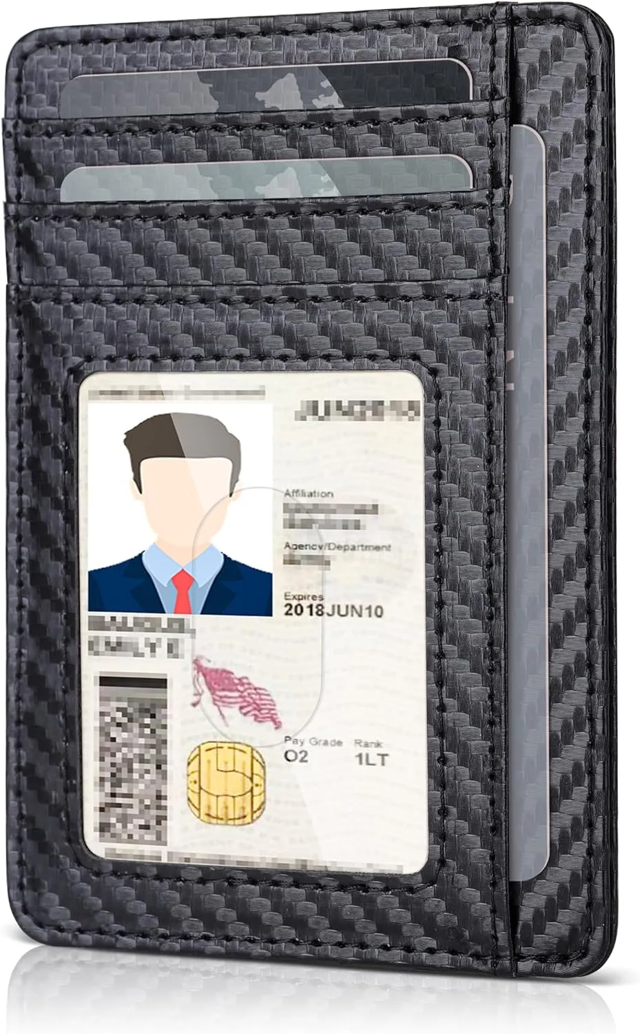 Teskyer Slim Wallet for Men, Minimalist Front Pocket RFID Blocking Leather Wallet Credit Card Holder for Men & Women