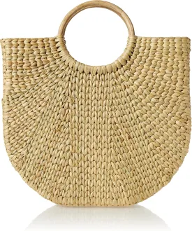 The Drop Women's Jileen Top Handle Straw Bag, Natural, One Size