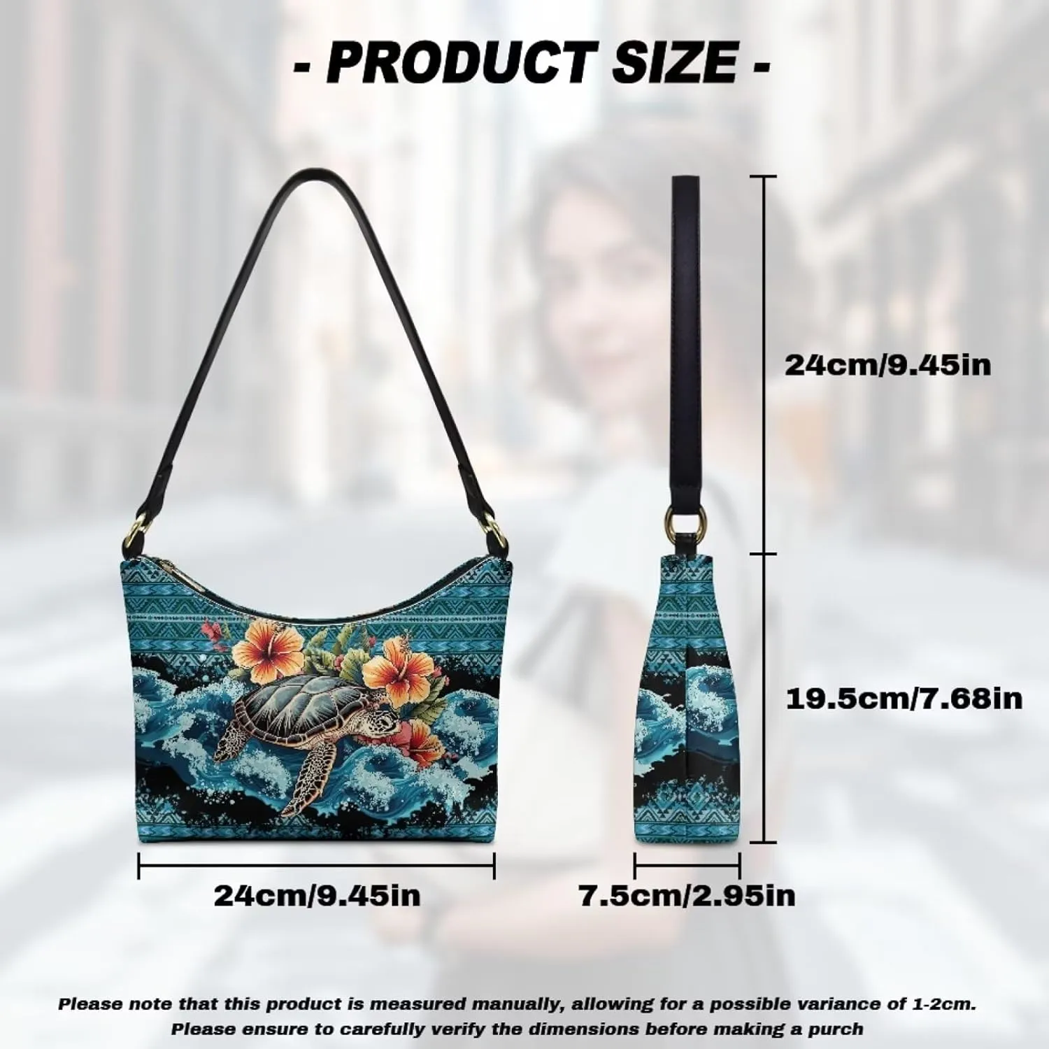 Top Handle Shoulder Purse Leather Clutch Tote Bag Crescent Underarm Purses for Women Lady
