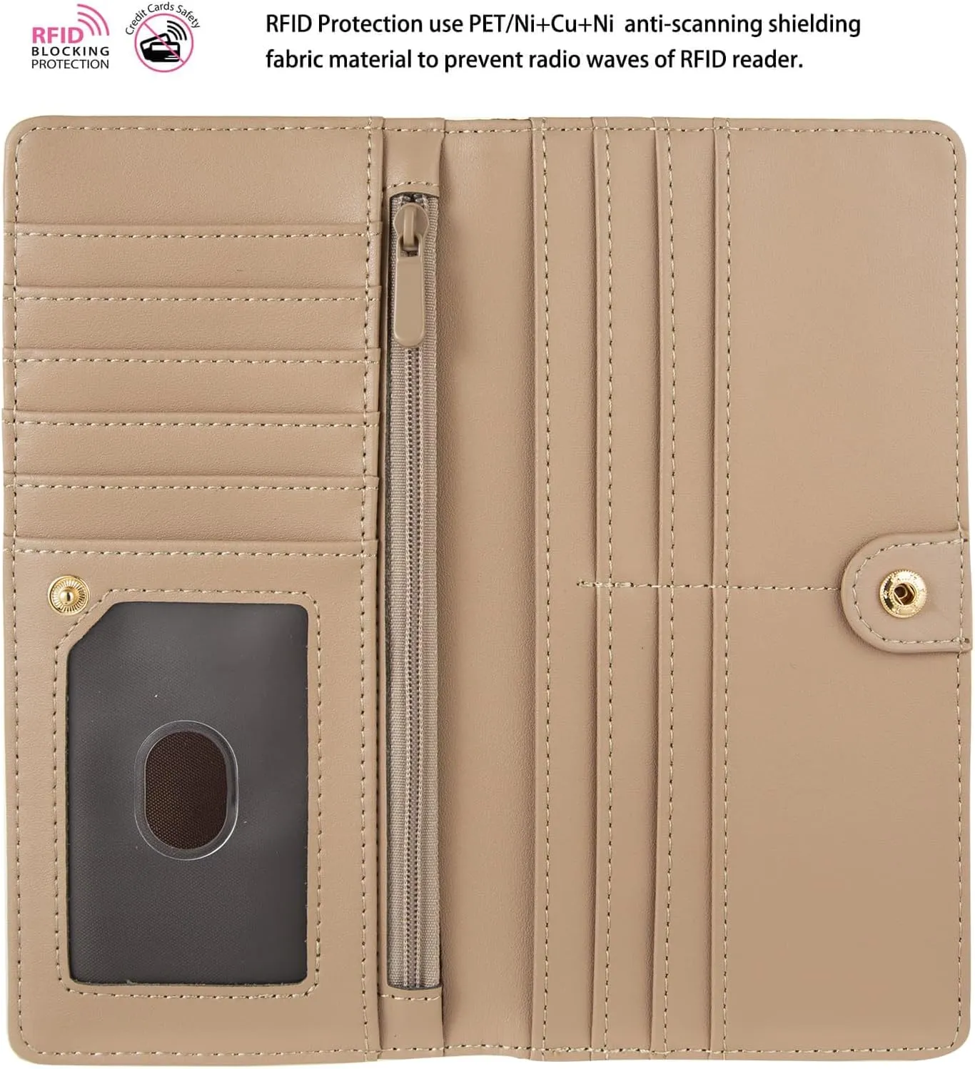 Ultra Slim Thin Leather Women Wallet Rfid Blocking Credit Card Holder Bifold Clutch (Cats)