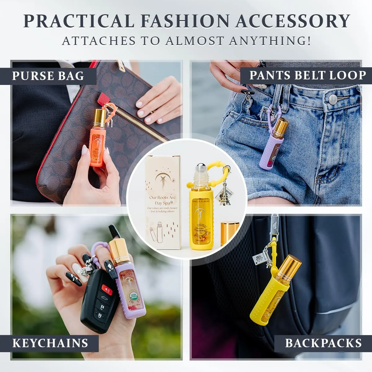 Vanilla Almond Repair & Hydrate Cuticle & Nail Oil for Growth and Strength Serum w/Coconut MCT, Jojoba & Rosehip for Dry Nails, Nail Hardener for Damaged Nails - Bag Charms for Handbags