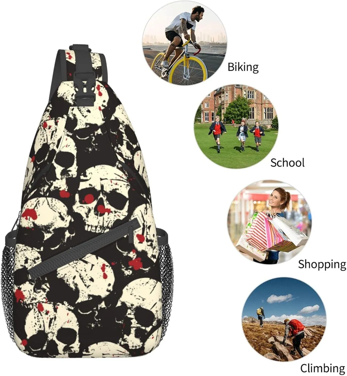 VOOHDDY Sling Bag For Women Men Travel Hiking Backpack Crossbody Shoulder Chest Bags Casual Daypack Sport