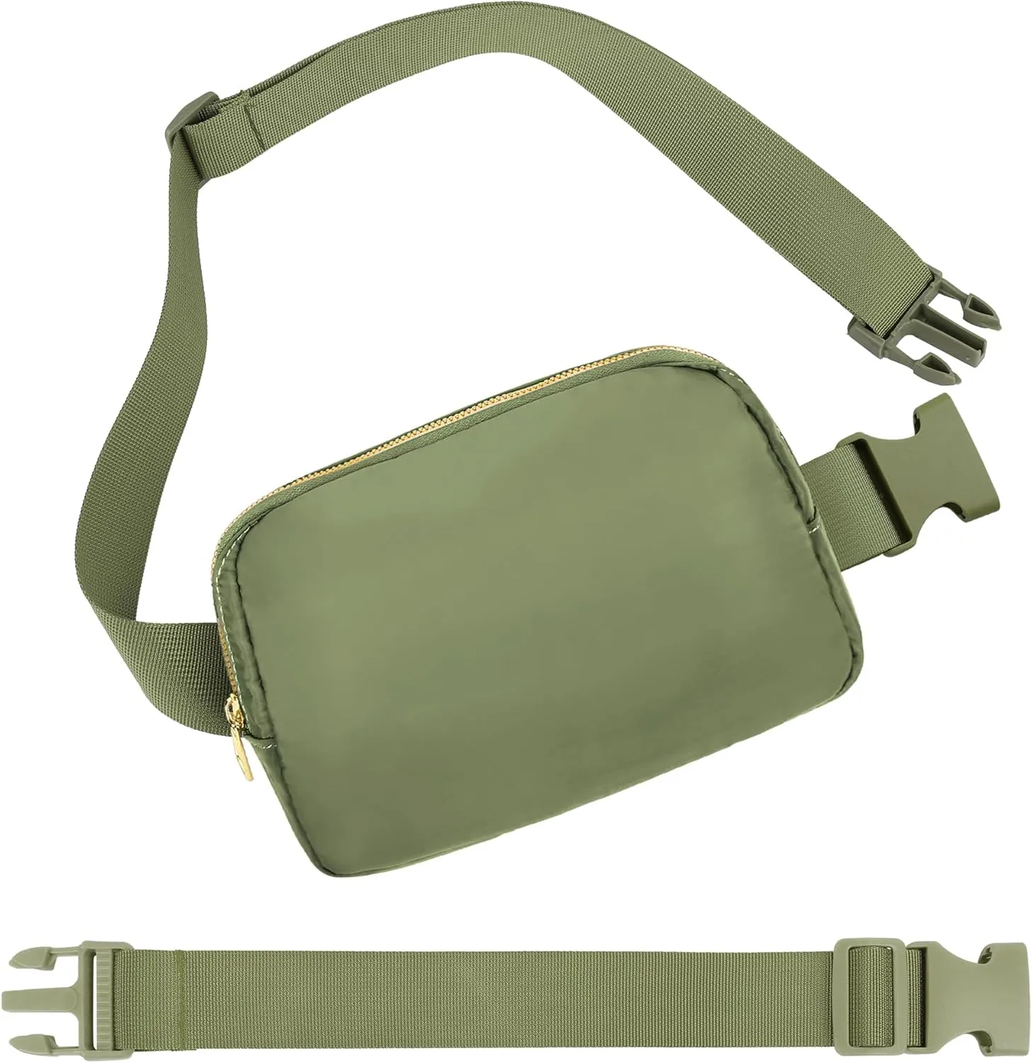 Waist Belt Bag Fashion Fanny Women Waist Pack With Adjustable Strap For Travel Running Hiking Walking Khaki Green with rope