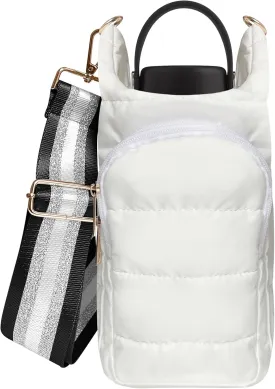 Water Bottle Holder with Strap Quilted Crossbody HydroBag Stylish Puffer Waterbottle Purses Water Bottle Sling Bag Water Bottle Accessories for Gifts Outdoor Travel Walking Hiking Camping
