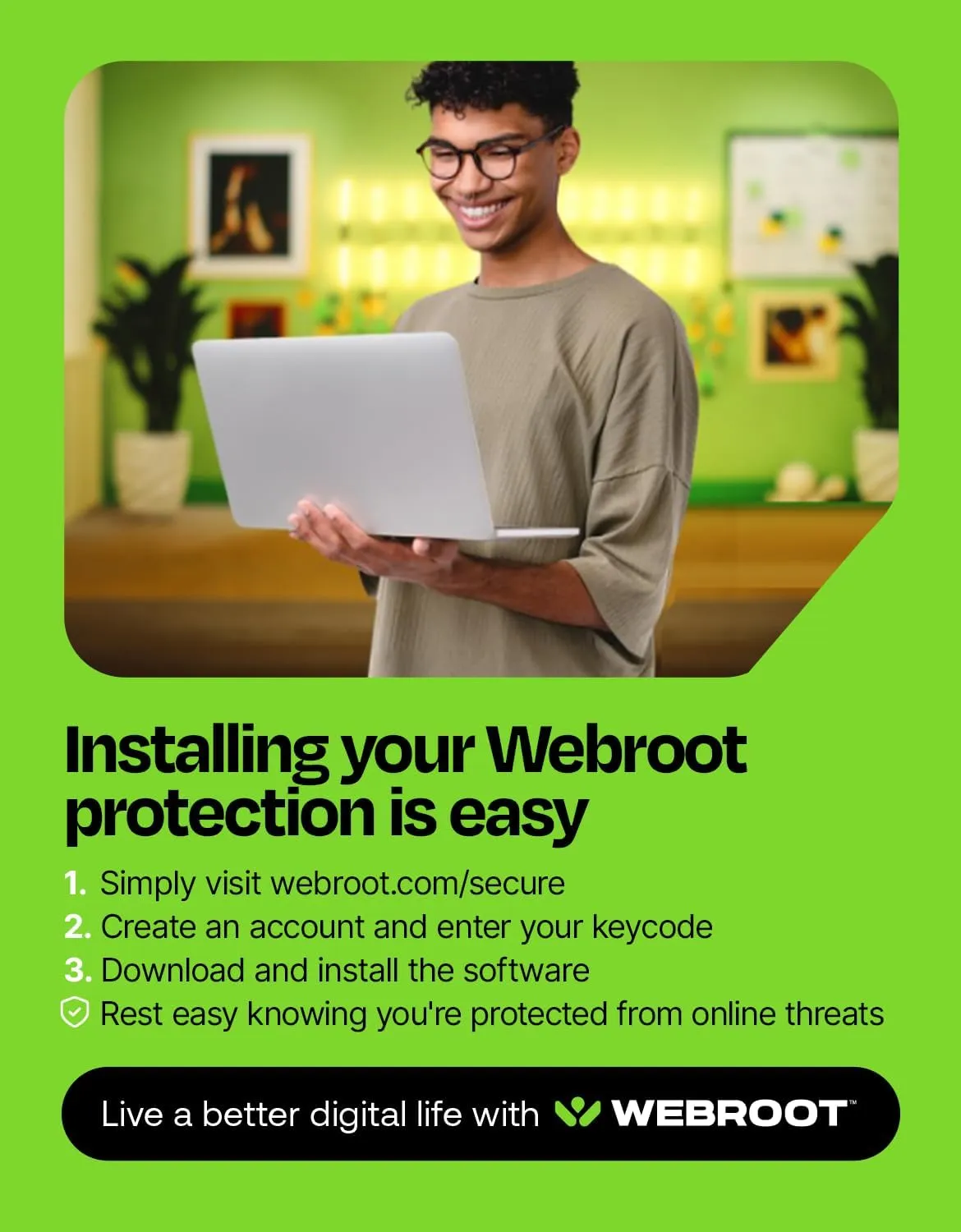 Webroot Internet Security Plus | Antivirus Software 2025 | 3 Device | 1 Year Download for PC/Mac/Chromebook/Android/IOS   Password Manager